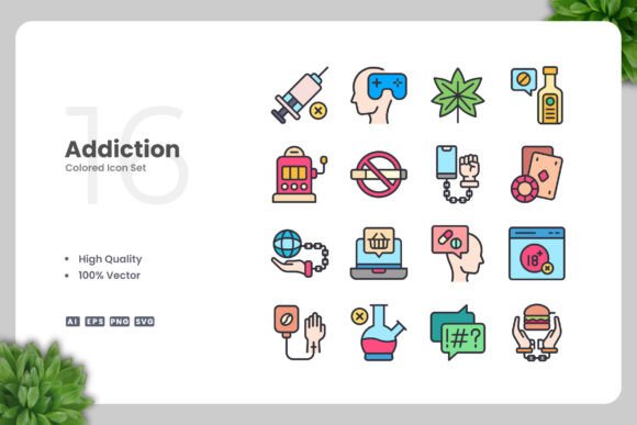 Addiction Color Icons: A Versatile Design Solution for Modern Projects