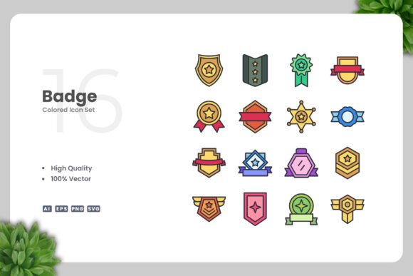 Badge Color Icons for Creative Projects