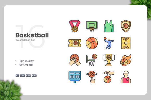 Basketball Color Icons