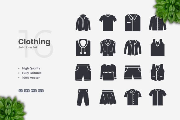 Clothing Solid Icons: A Versatile Design Resource for Modern Projects