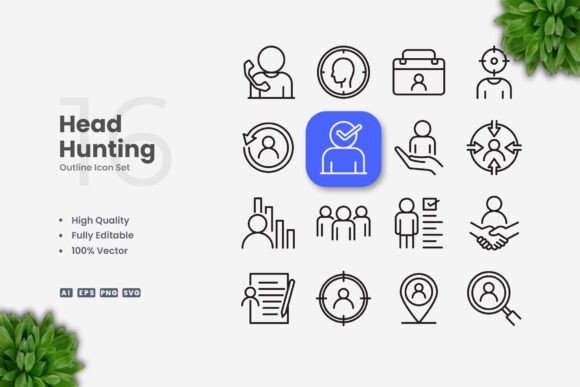 Head Hunting Icons for Creative Projects