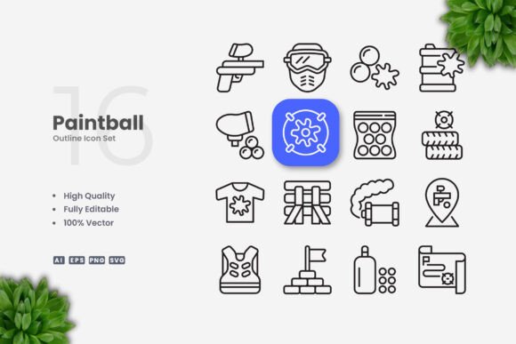 Paintball Icons for Modern Design Needs