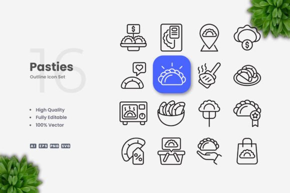 Pasties Icons: Simple and Clean Design for Every Project