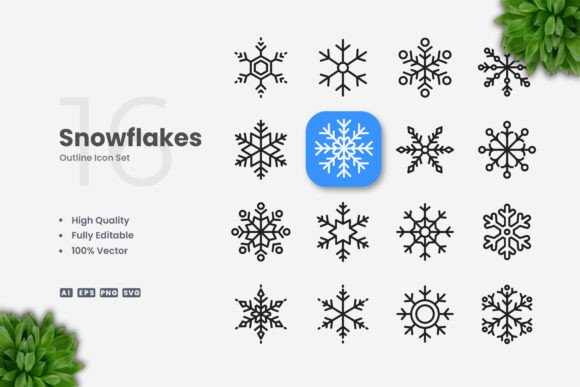 Snowflakes Icons: A Versatile Design Solution