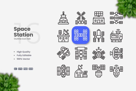 Space Station Icons for Modern Design Workflows
