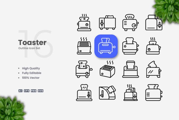 Toaster Icons: Simple, Clean, and Versatile for Every Project